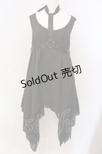 STIGMATA / ボンテージ風ランダムワンピース  赤みのあるブラック×ブラックサテン O-25-04-08-046-GO-OP-IG-OS