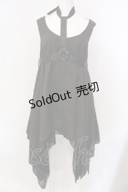 画像1: STIGMATA / ボンテージ風ランダムワンピース  赤みのあるブラック×ブラックサテン O-25-04-08-046-GO-OP-IG-OS