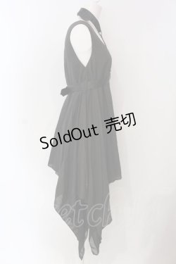 画像2: STIGMATA / ボンテージ風ランダムワンピース  赤みのあるブラック×ブラックサテン O-25-04-08-046-GO-OP-IG-OS