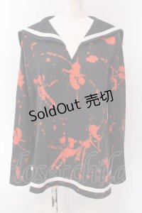 ACDC RAG / ブラッドセーラートップス  ブラック×レッド O-25-04-08-049-PU-TO-IG-OS