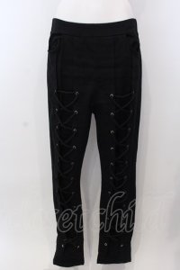 SEX POT ReVeNGe /ACK LACE UP STRETCH スキニーパンツ L ブラック O-25-04-08-052-SP-PA-IG-OS