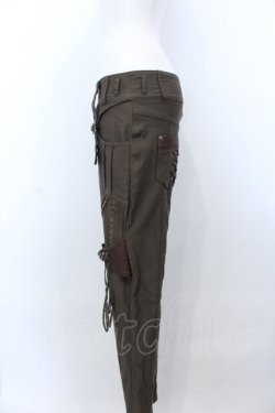画像2: Ozz oneste / 裾編み上げパンツ  カーキブラウン O-25-04-08-053-OO-PA-IG-OS