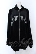 REFLEM / ロゴラインストーンベロアジャージ  ブラック O-25-04-08-056-PU-TO-IG-OS