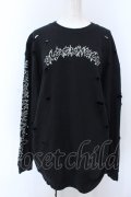 KRY CLOTHING / 「明日が来ませんように」BIGスウェットトップス  ブラック O-25-04-08-060-EL-TO-IG-OS