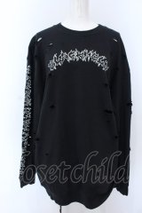 KRY CLOTHING / 「明日が来ませんように」BIGスウェットトップス  ブラック O-25-04-08-060-EL-TO-IG-OS