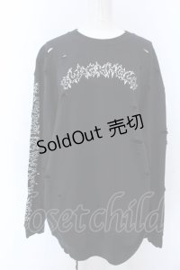 KRY CLOTHING / 「明日が来ませんように」BIGスウェットトップス  ブラック O-25-04-08-060-EL-TO-IG-OS