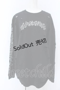 画像1: KRY CLOTHING / 「明日が来ませんように」BIGスウェットトップス  ブラック O-25-04-08-060-EL-TO-IG-OS
