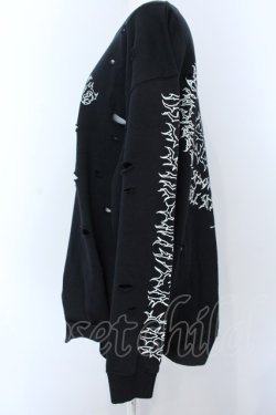 画像2: KRY CLOTHING / 「明日が来ませんように」BIGスウェットトップス  ブラック O-25-04-08-060-EL-TO-IG-OS