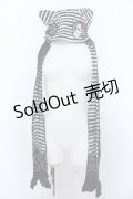 MAD / ボーダー猫耳キャップ  ブラック×ホワイト O-25-04-08-065-PU-AC-IG-OS