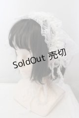 MARBLE / 総レースボリュームフリルヘッドドレス  ホワイト O-25-04-08-067-GO-AC-IG-OS