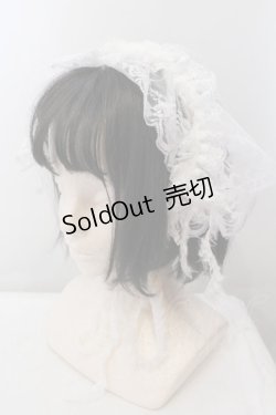 画像1: MARBLE / 総レースボリュームフリルヘッドドレス  ホワイト O-25-04-08-067-GO-AC-IG-OS