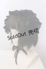 MARBLE / フリンジリボンフリルヘッドドレス  ブラック O-25-04-08-068-GO-AC-IG-OS