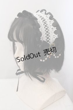 画像1: LOLITA他 / スターレースヘッドドレス  シロ×クロ O-25-04-08-070-LO-AC-IG-OS
