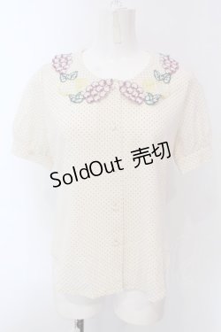 画像1: Fi.n.t / フルーツ刺繍襟ブラウス F アイボリー O-25-04-08-009-CA-BL-OW-OS
