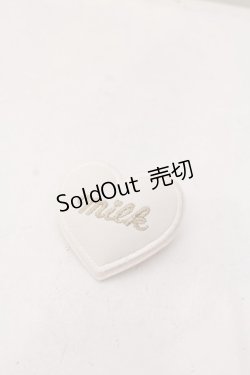 画像1: MILK / レザーハートバレッタ  オフシロ O-25-04-08-077-ML-AC-IG-OS