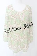 Cherir la femme / 総柄チュニック M グリーン系 O-25-04-08-013-LO-TO-OW-OS