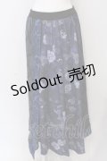 Qutie Frash / 和柄プリーツロンスカ  ブルー O-25-04-08-015-QU-SK-OW-ZI