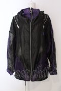 REFLEM / シアー切替ハイネックZIPパーカー  ブラック×パープル O-25-04-08-018-PU-TO-IG-OS
