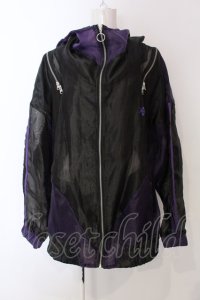 REFLEM / シアー切替ハイネックZIPパーカー  ブラック×パープル O-25-04-08-018-PU-TO-IG-OS