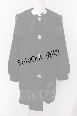 画像1: Rojita / レースアップカラーAラインコート F クロ O-25-04-08-020-LO-CO-OW-OS