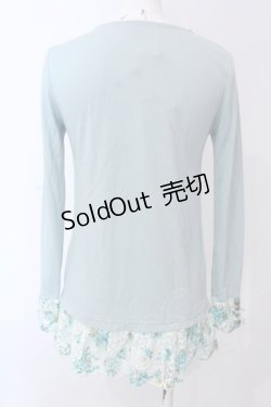 画像3: axes femme / 花柄ロングインナープルオーバー M ブルー O-25-04-08-002-AX-TO-OW-OS