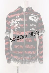 ACDC RAG / ハラジュクパーカー  レッド×ブラック O-25-04-08-028-PU-TS-OW-OS