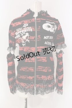 画像1: ACDC RAG / ハラジュクパーカー  レッド×ブラック O-25-04-08-028-PU-TS-OW-OS