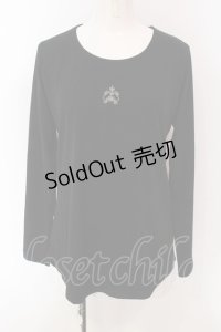 MIHO MATSUDA / ロゴ刺繍長袖T  ブラック O-25-04-10-031-GO-TO-IG-OS