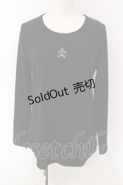 画像1: MIHO MATSUDA / ロゴ刺繍長袖T  ブラック O-25-04-10-031-GO-TO-IG-OS