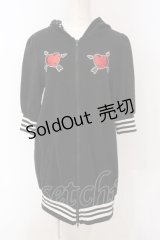 HELL CAT PUNKS / ねこみみハートワッペンパーカー  ブラック O-25-04-10-039-PU-TO-IG-ZI