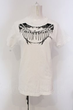 画像1: ROMANTIC NEUROSIS / ボーンネックレスpt Tシャツ  ホワイト O-25-04-10-040-PU-TS-IG-ZI