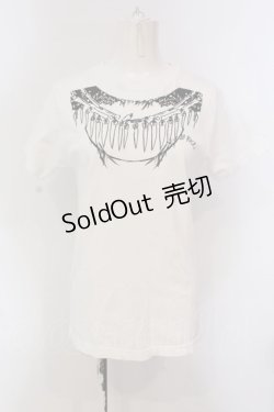 画像1: ROMANTIC NEUROSIS / ボーンネックレスpt Tシャツ  ホワイト O-25-04-10-040-PU-TS-IG-ZI