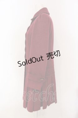 画像2: 【SALE】axes femme / 裾プリーツコート M ワイン O-25-04-10-044-AX-CO-IG-ZT-C026