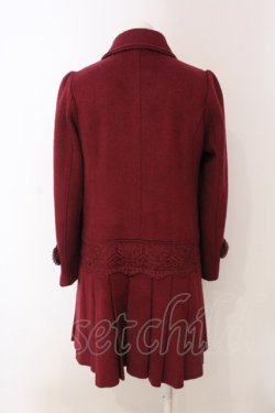 画像3: axes femme / 裾プリーツコート M ワイン O-25-04-10-044-AX-CO-IG-ZT-C026