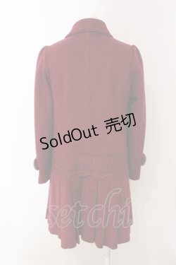 画像3: 【SALE】axes femme / 裾プリーツコート M ワイン O-25-04-10-044-AX-CO-IG-ZT-C026