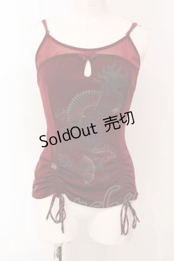 画像1: Ozz oneste / 和柄ptチャイナ釦キャミソール  ワイン O-25-04-10-045-OO-TO-OW-OS