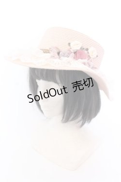 画像1: axes femme / 巻きバラレースカンカン帽  ピンク O-25-04-10-1005-AX-AC-OW-ZT-K004