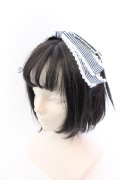metamorphose / ストライプグログランリボンカチューシャ  ネイビー O-25-04-10-1010-ME-AC-OW-ZT-K019