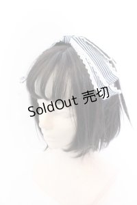 metamorphose / ストライプグログランリボンカチューシャ  ネイビー O-25-04-10-1010-ME-AC-OW-ZT-K019