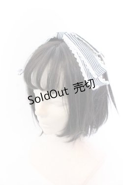 画像1: metamorphose / ストライプグログランリボンカチューシャ  ネイビー O-25-04-10-1010-ME-AC-OW-ZT-K019