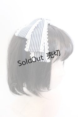 画像2: metamorphose / ストライプグログランリボンカチューシャ  ネイビー O-25-04-10-1010-ME-AC-OW-ZT-K019