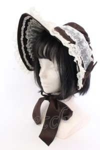Innocent World / チュールレース2WAYボンネット  ブラウン O-25-04-10-1013-IW-AC-IG-ZT-K019