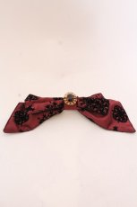 画像1: 【SALE】ALICE and the PIRATES / Crystal Dropリボンバレッタ  ボルドー O-25-04-10-1021-PA-AC-IG-ZTK019 (1)