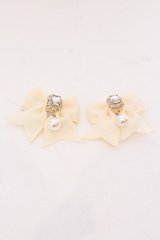 LIZ LISA / グログランリボンビジューヘアクリップ  オフシロ O-25-04-10-1028-LO-AC-IG-ZT-K019
