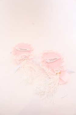 画像2: Amavel / パンダと寿桃の中華菓子シニヨンカバー  ピンク×サックス O-25-04-10-1029-CA-AC-IG-ZT-K019
