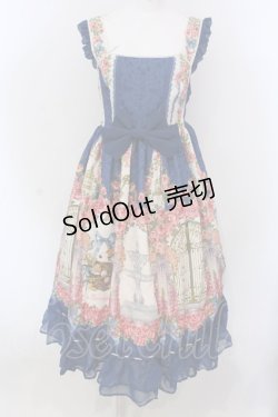 画像1: BAROQUE / ×SAKIZOコラボ Secret gardenフリルジャンパースカート  ブルー O-25-04-10-007-EL-OP-IG-OS