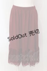 axes femme / フラワーレースミディペチスカート  ワイン O-25-04-10-056-AX-SK-IG-OS