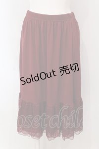 axes femme / フラワーレースミディペチスカート  ワイン O-25-04-10-056-AX-SK-IG-OS