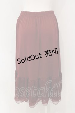 画像3: axes femme / フラワーレースミディペチスカート  ワイン O-25-04-10-056-AX-SK-IG-OS