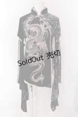画像1: Qutie Frash / 着物袖カットソー  ブラック O-25-04-10-070-QU-TO-OW-OS